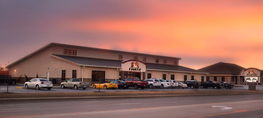 front of our building